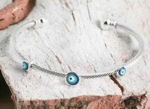 Armband Boze Oog zilverkleurig verstelbaar