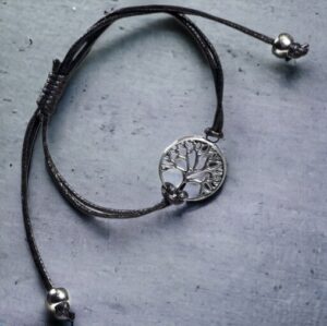 Armband Levensboom zwart verstelbaar