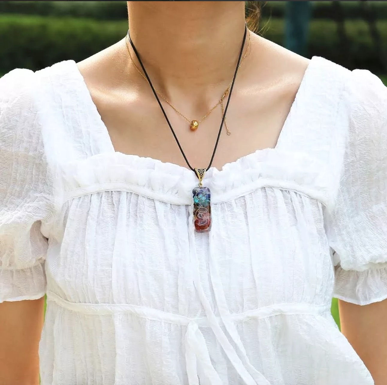 Orgoniet Hanger foto met ketting