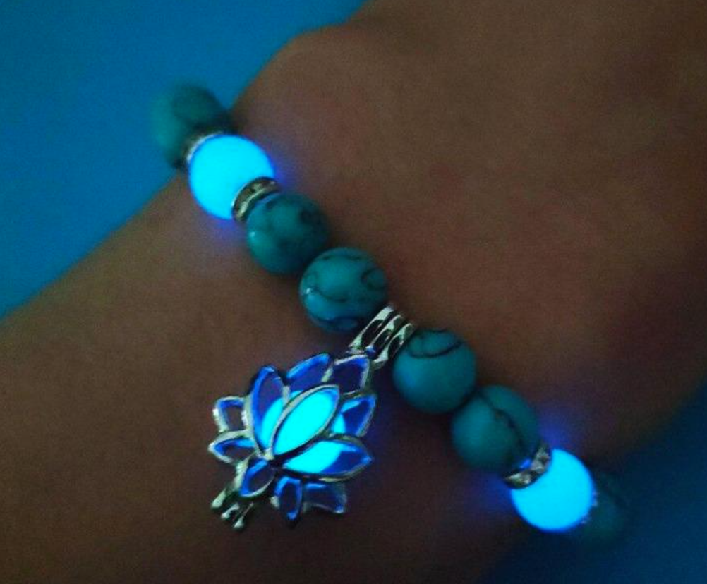 Armband Turkoois (glow in the dark) in het donker