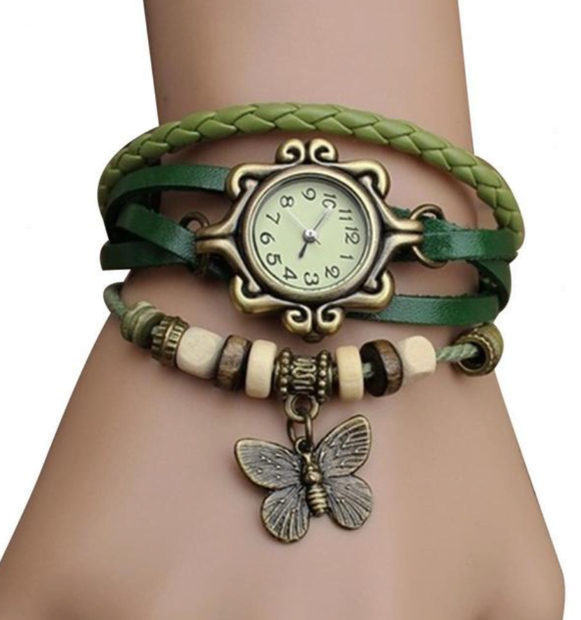 Bohemian gelukshorloge met vlinder