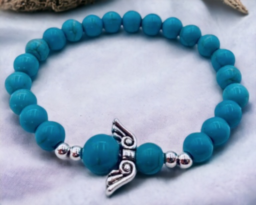 Turkoois armband engelenvleugels
