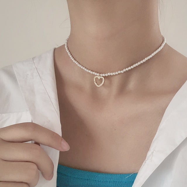 Ketting parels met hartje - Sieraden - Spiritueelboek.nl
