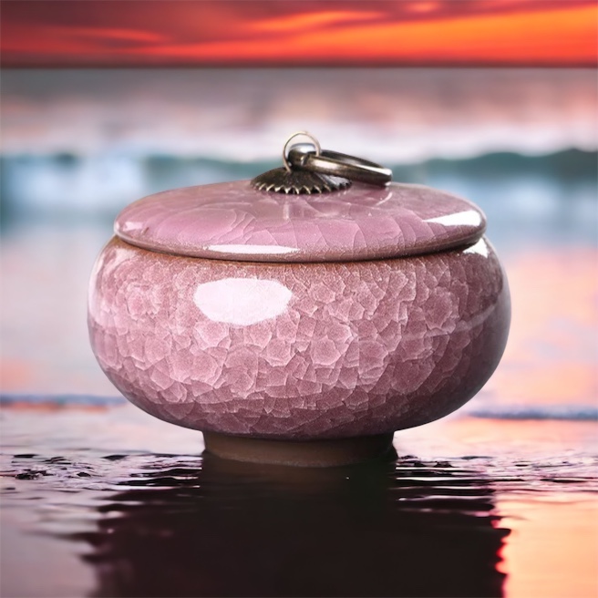 Keramische Roze Urn - Rouwverwerking - Spiritueelboek.nl