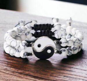 Dubbele howliet armband Yin Yang