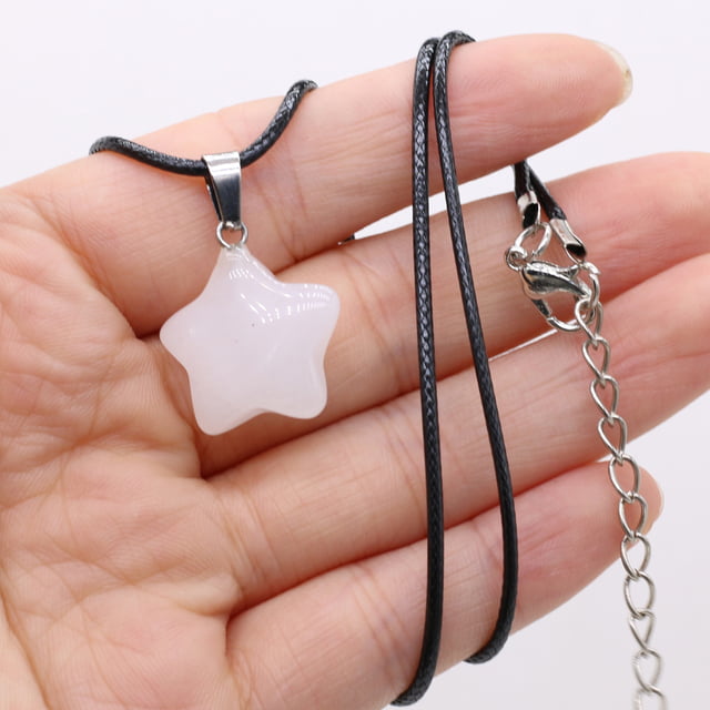 Witte Jade Stervormige Ketting Hanger - Sieraden - Spiritueelboek.nl