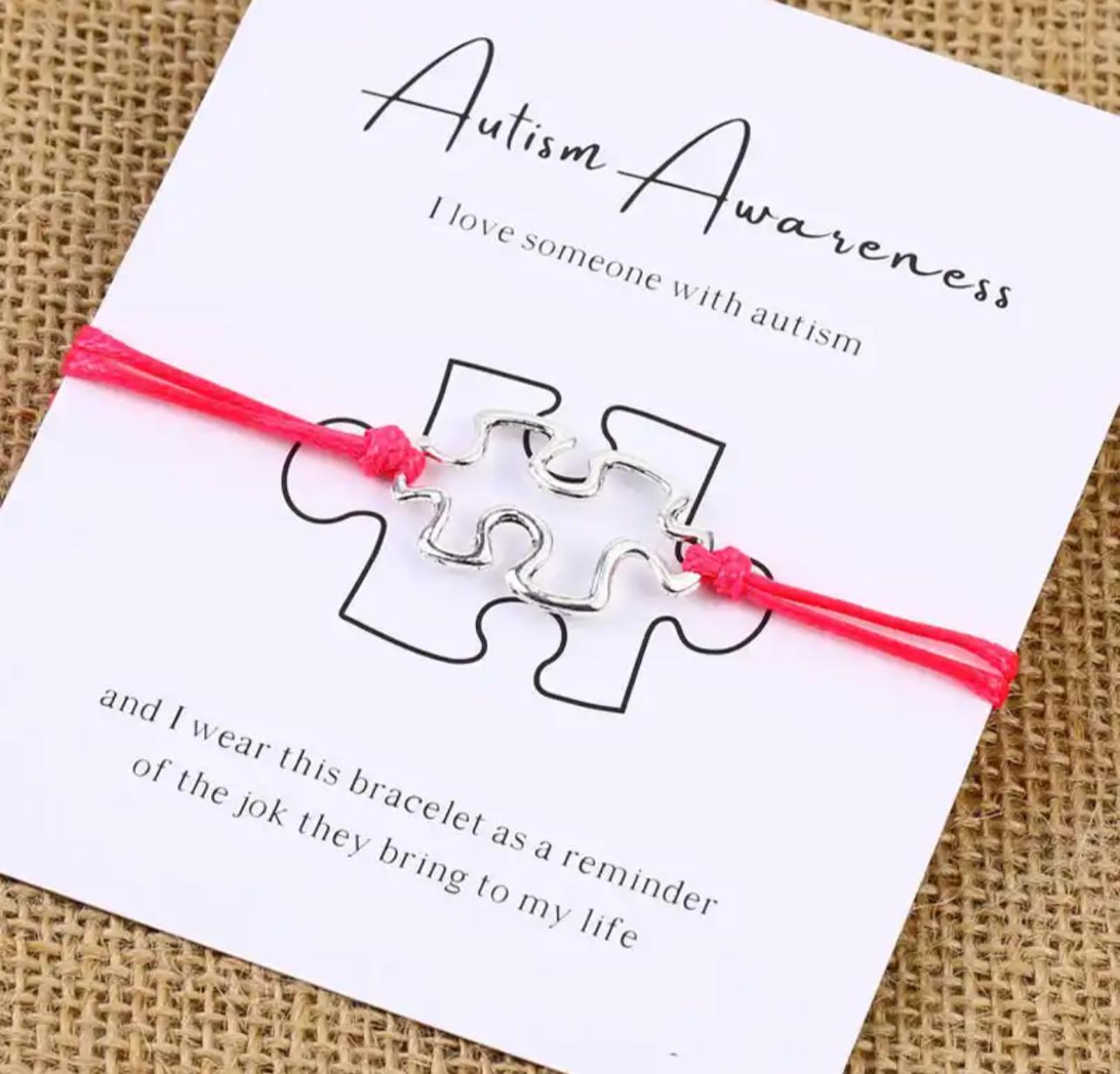 Roze Wens Armband met Puzzelstuk Bedel