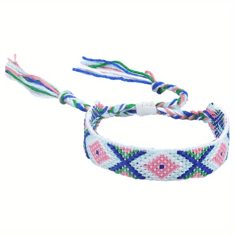 Geweven blauw roze armband - Sieraden - Spiritueelboek.nl