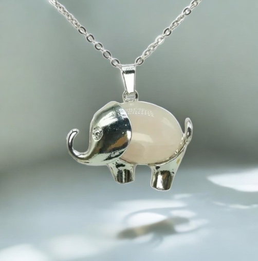 Ketting Olifant en Rozenkwarts