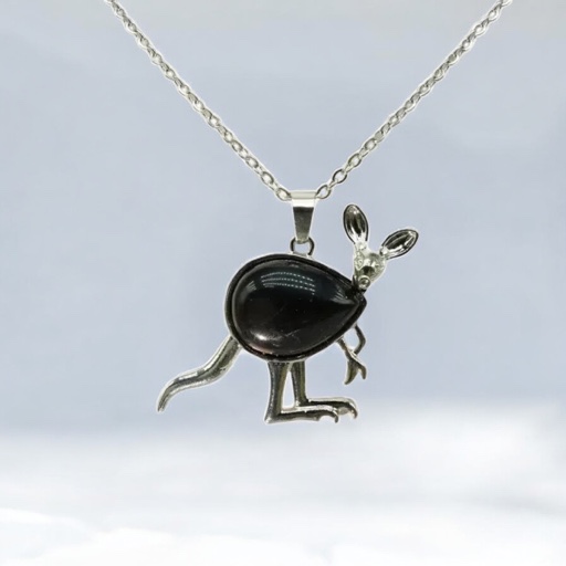 Ketting Kangoeroe en Obsidiaan