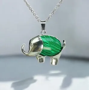 Ketting met Olifant en Malachiet