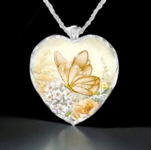 Hart Ketting Gele Vlinder