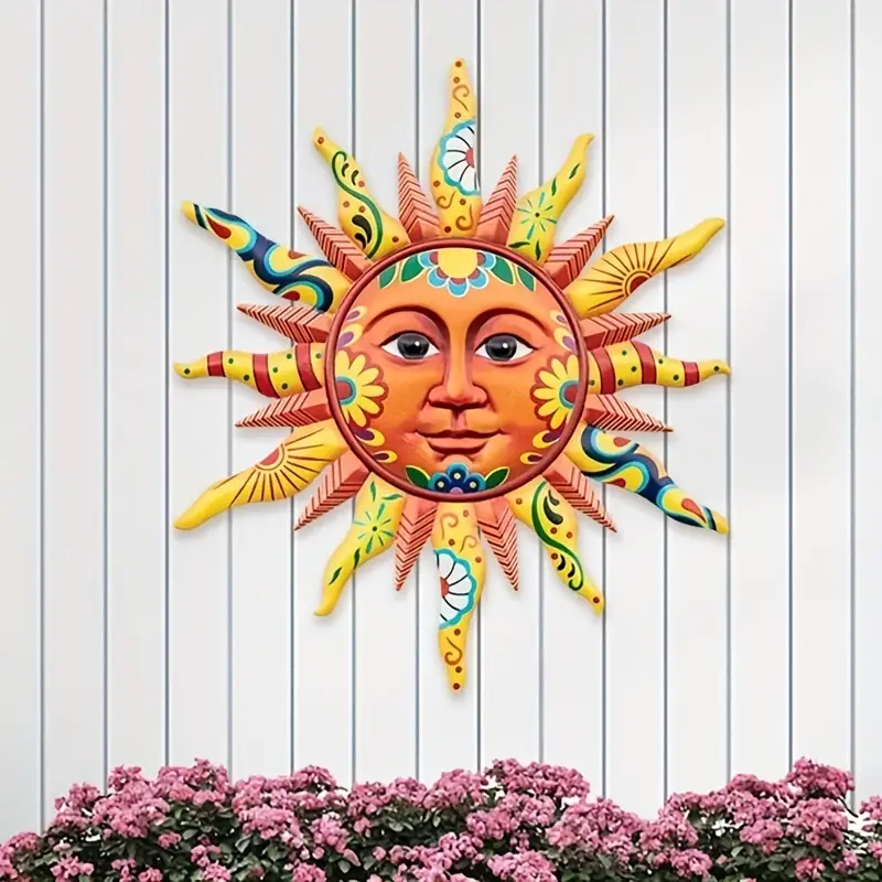Zon met Gezicht Metalen Wandkunst - Home & Living - Spiritueelboek.nl