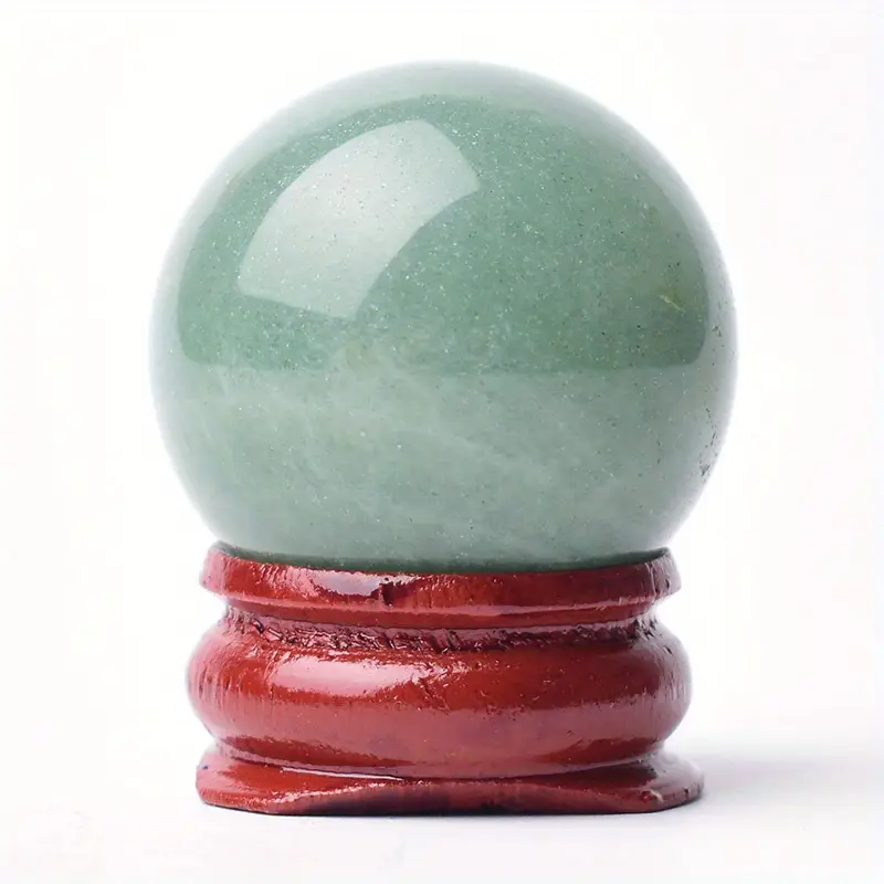 Groene Aventurijn Bol op Houten Standaard - Overige Edelsteensoorten - Spiritueelboek.nl