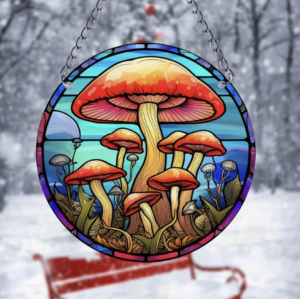 Raamhanger "Betoverende Paddenstoelenfamilie"