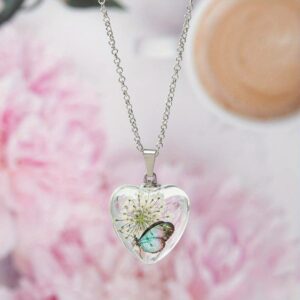 Vlinderpatroon Hartvormige Ketting