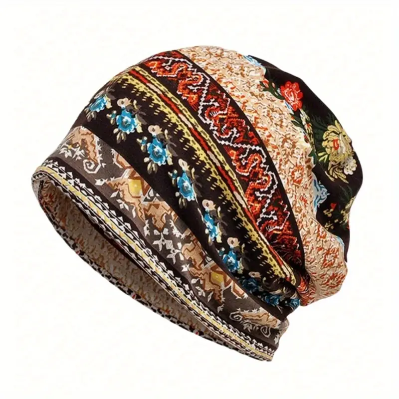 Nepalese Muts Bruin met Bloemen