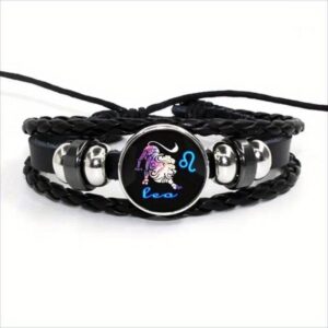 Zwarte Sterrenbeeld Armband van een Leeuw