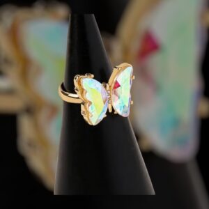 Witte vlinder ring