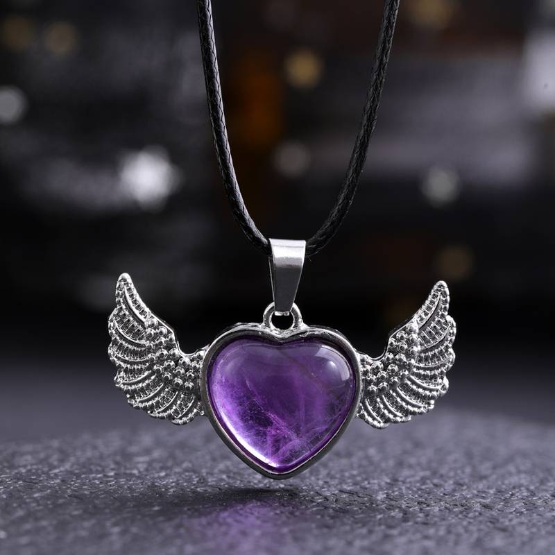 Hartvormige Amethist Ketting - Sieraden - Spiritueelboek.nl