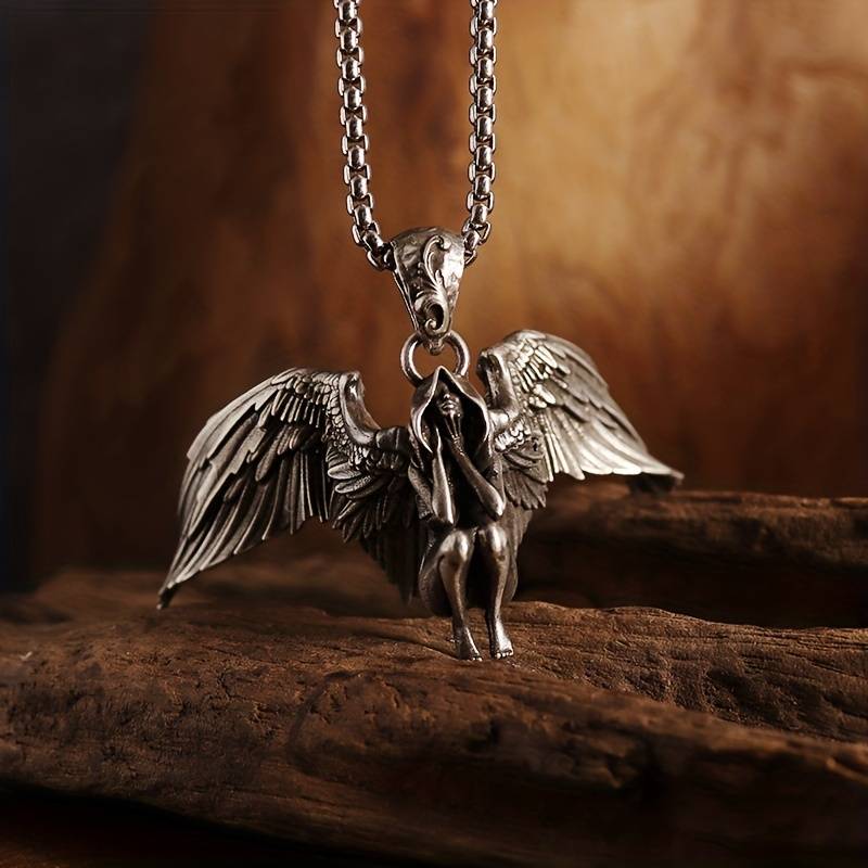 Zilverkleurige Ketting met Zittende Engel Hanger - Sieraden - Spiritueelboek.nl