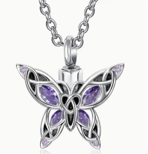 Paarse Vlinder Hanger Ketting