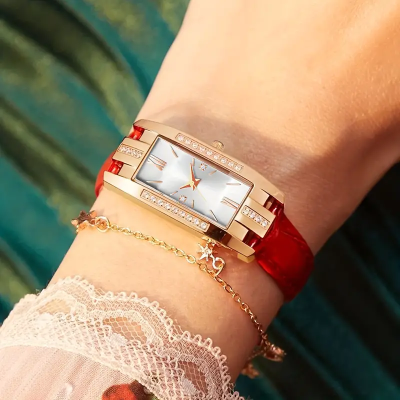 Horloge Met Vierkante gouden Romeinse Cijfers