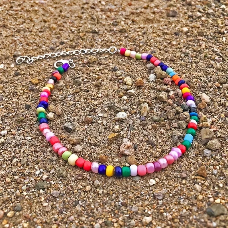 Kleurrijk Enkelbandje Met Kralenontwerp - Sieraden - Spiritueelboek.nl