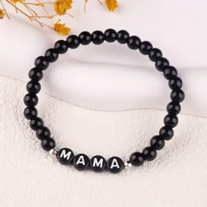 Armband Mama Zwart met Zilver