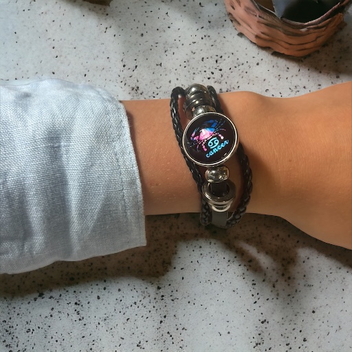 Zwarte Sterrenbeeld Armband Van Een Kreeft