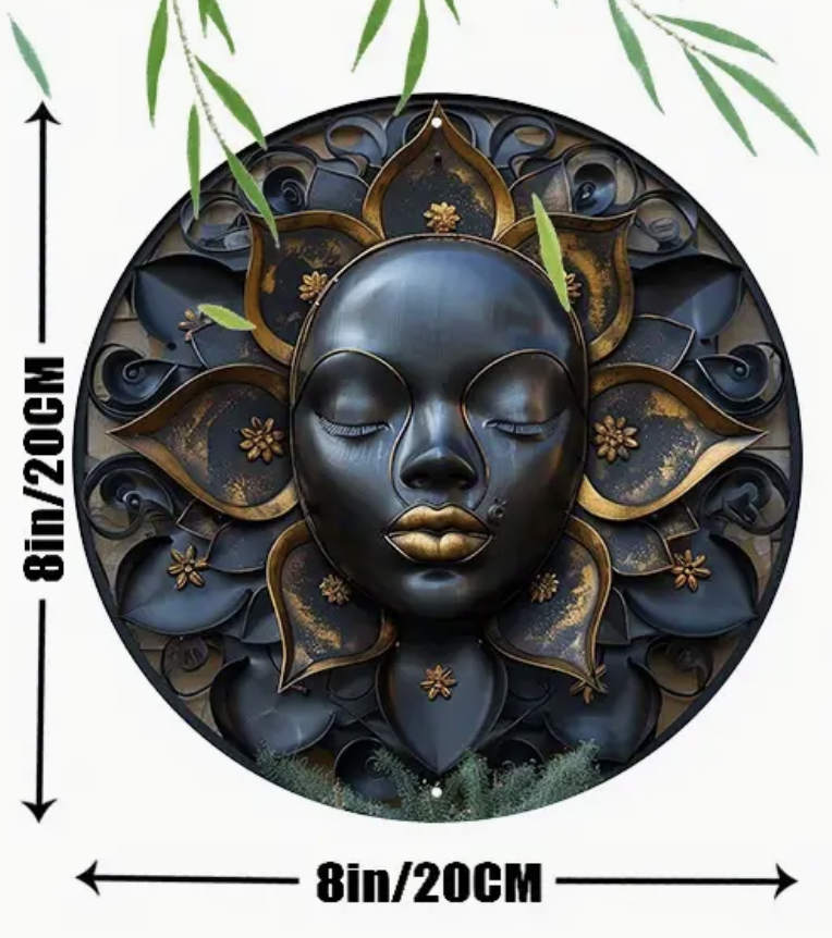 Gouden Masker Aluminium Wandkunst