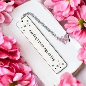 boekenlegger met roze vlinder