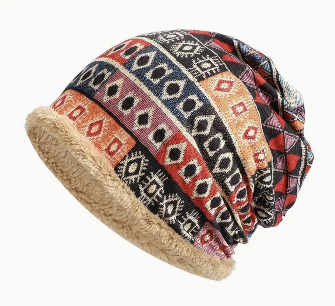 Boheemse Fleece Muts Dubbel Gevoerd