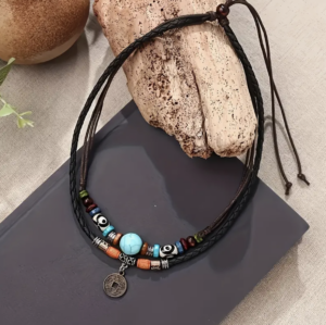 Ketting turkoois en geluksmunt