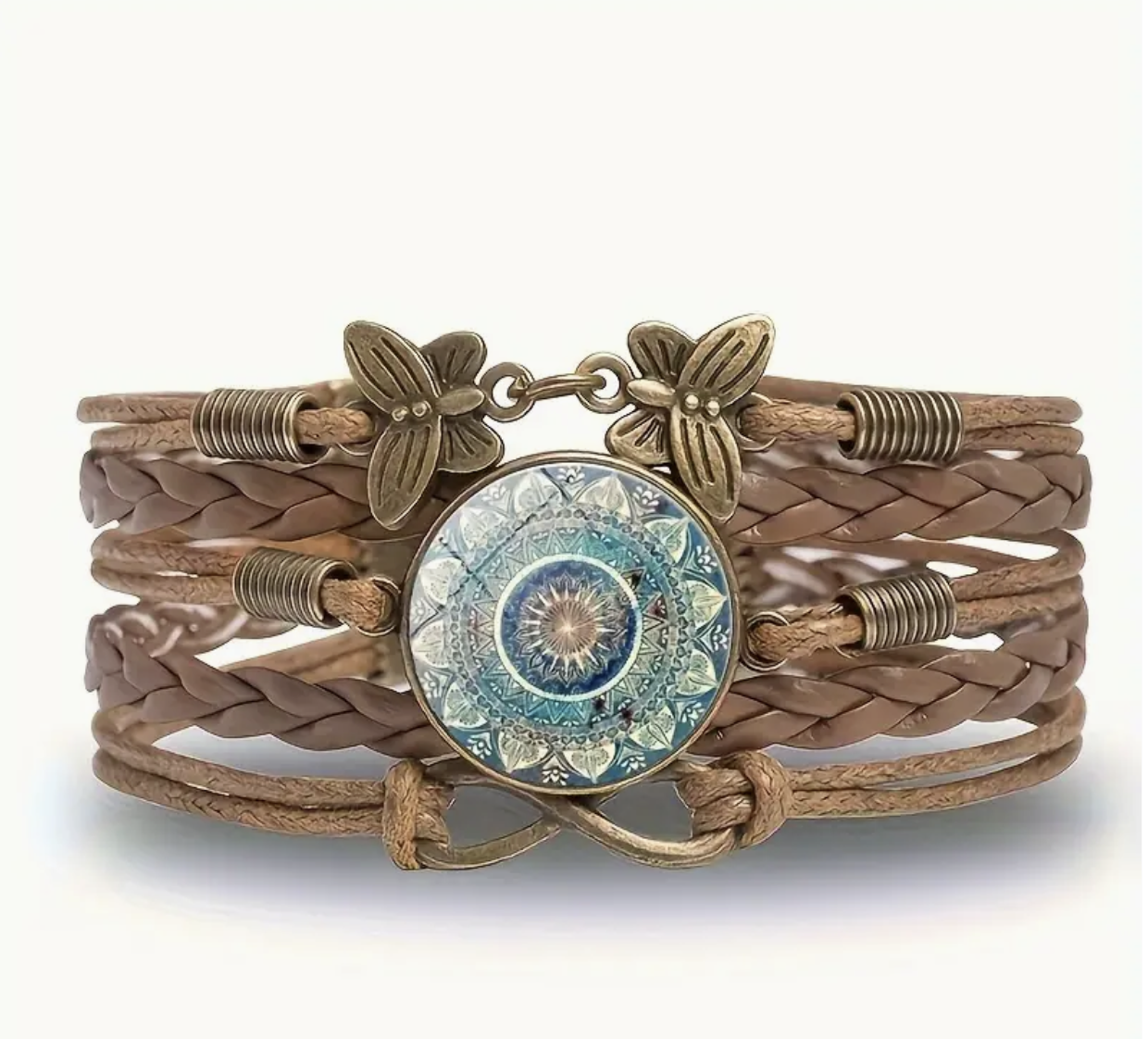 Groene mandala armband vlinder