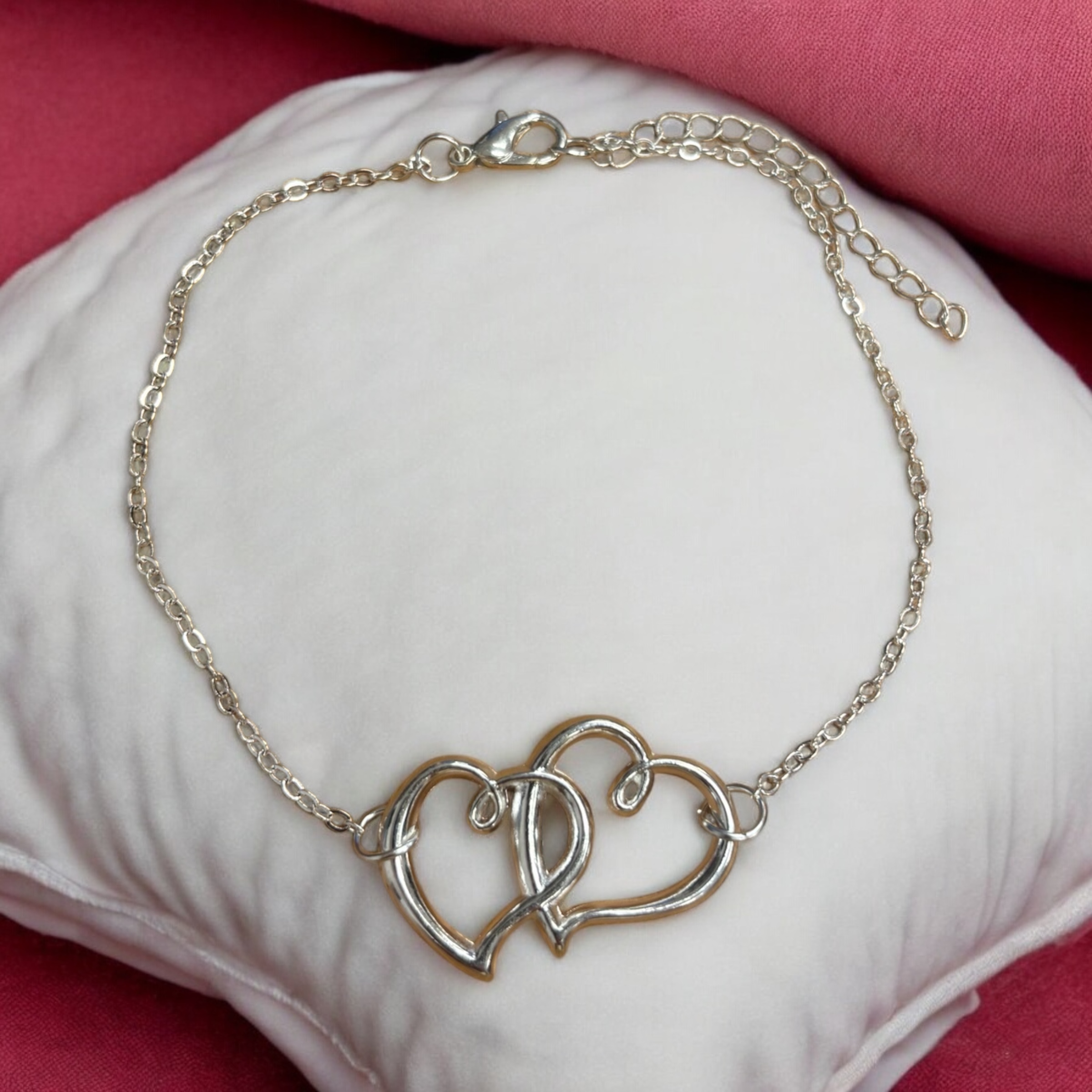Enkelbandje met Dubbele Hartjes - Sieraden - Spiritueelboek.nl