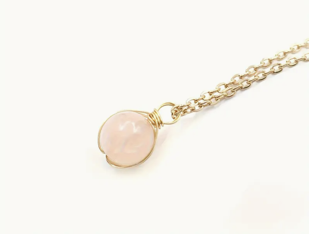 Goudkleurige Rozenkwarts Ketting