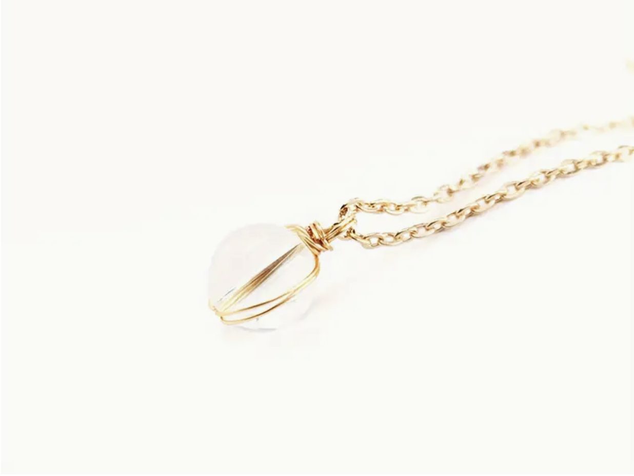 Goudkleurige Bergkristal Ketting
