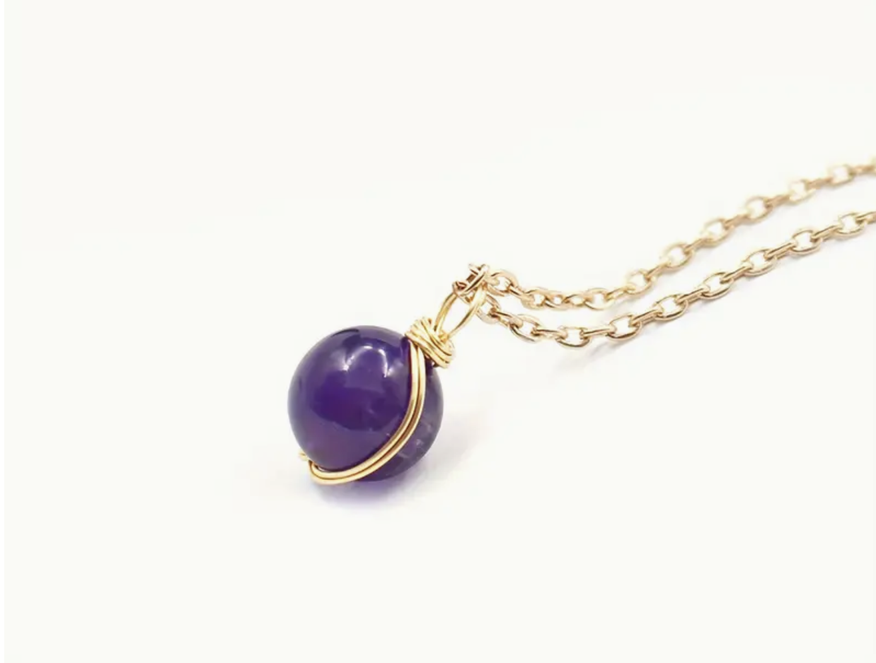 Goudkleurige Amethist Ketting