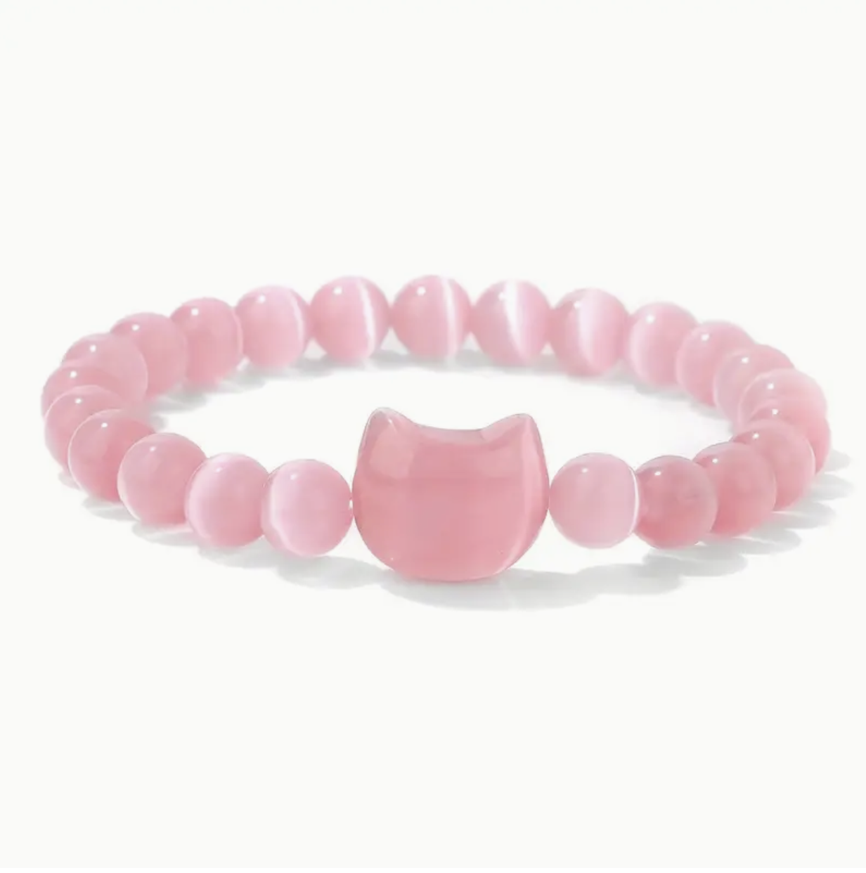 Rozenkwarts poes armband