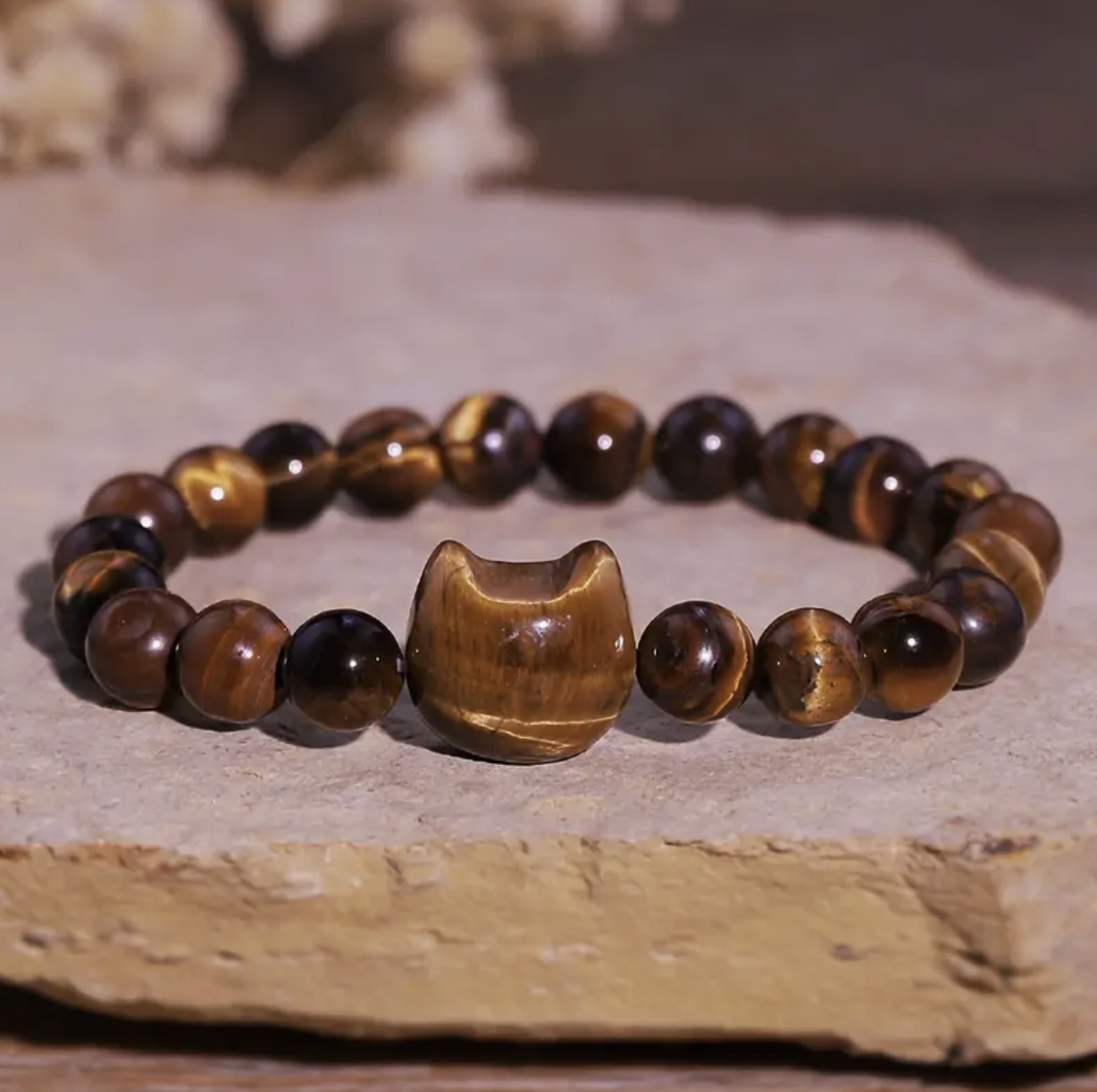 Tijgeroog poes armband
