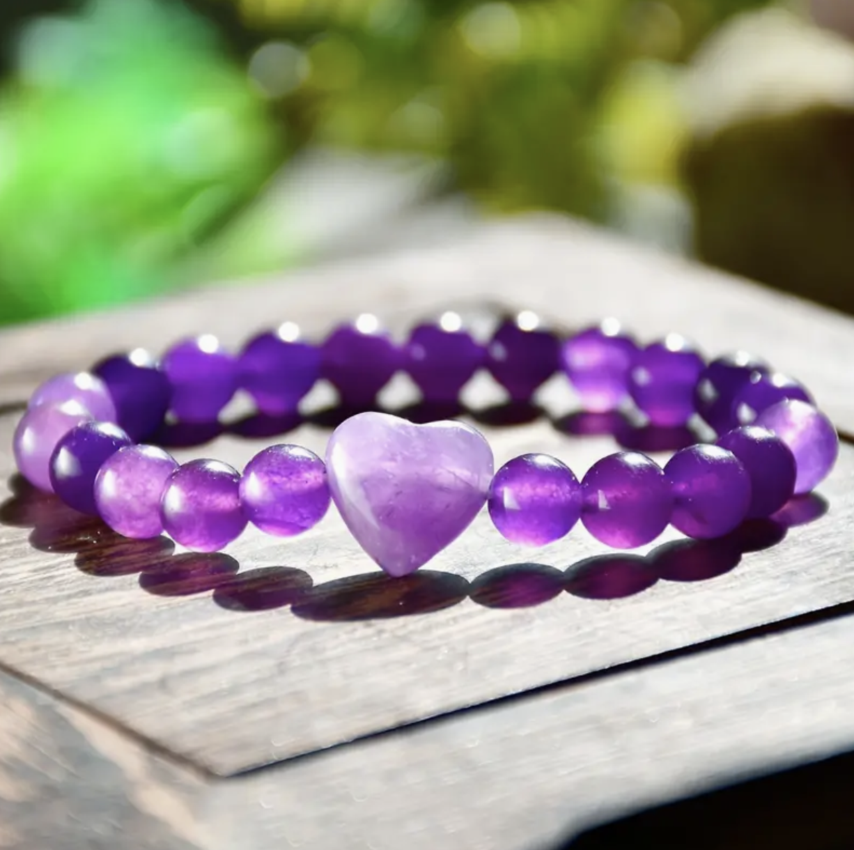 Amethist hart armband