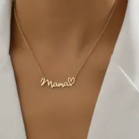 Mama hart ketting goud