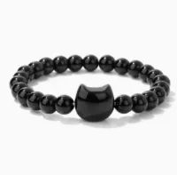 Obsidiaan poes armband