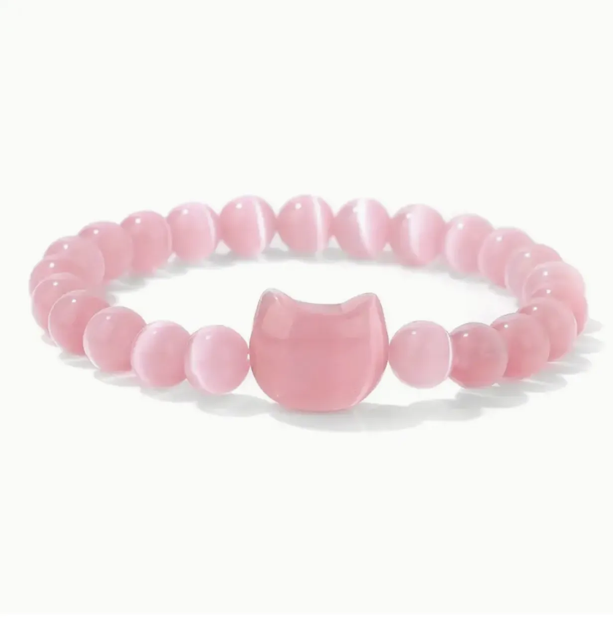 Rozenkwarts poes armband