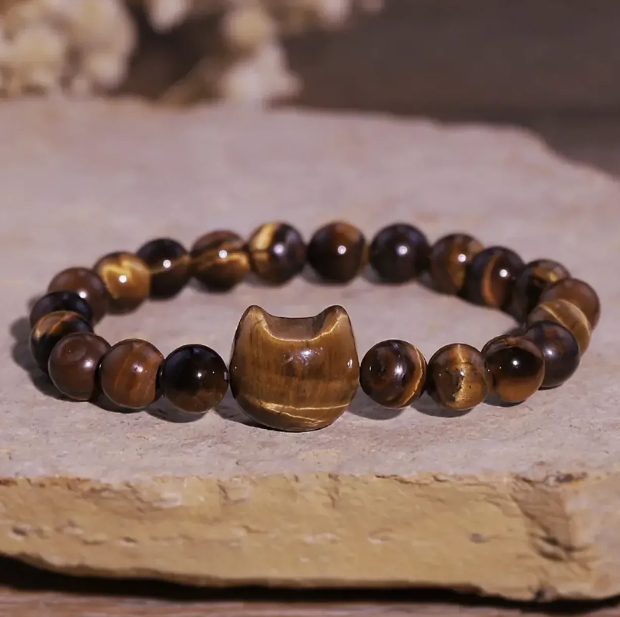 Tijgeroog poes armband