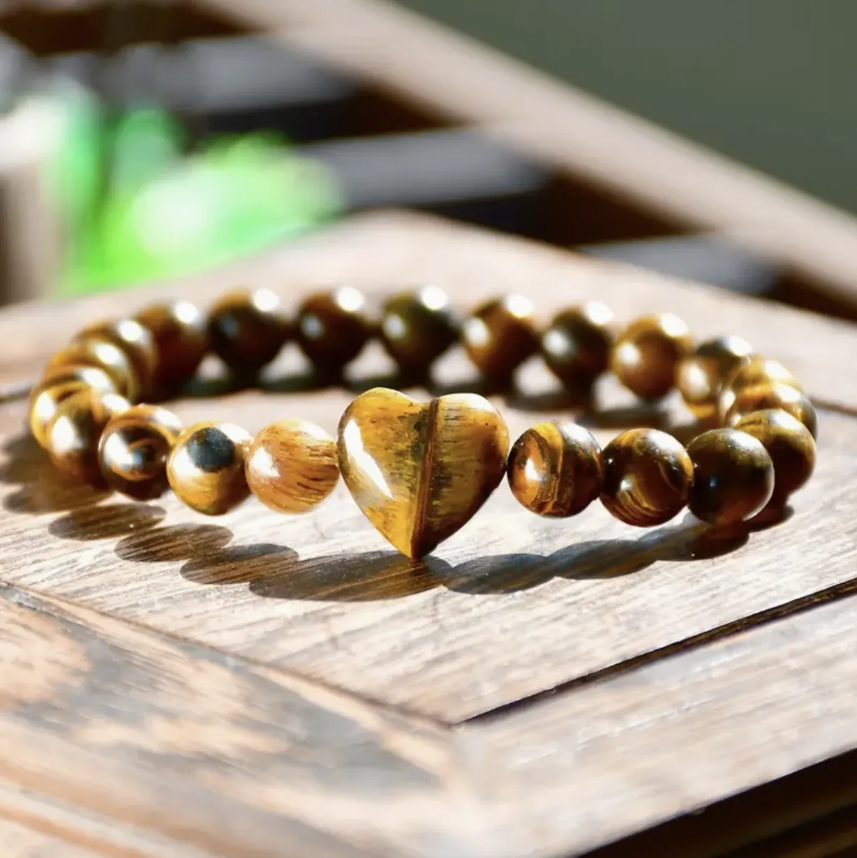 Tijgeroog hart armband