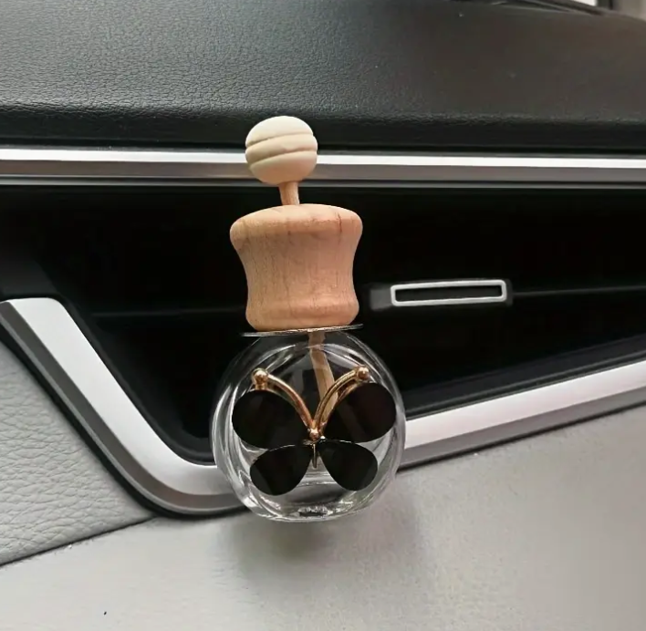 Zwarte Vlinder Flesje Auto Clip