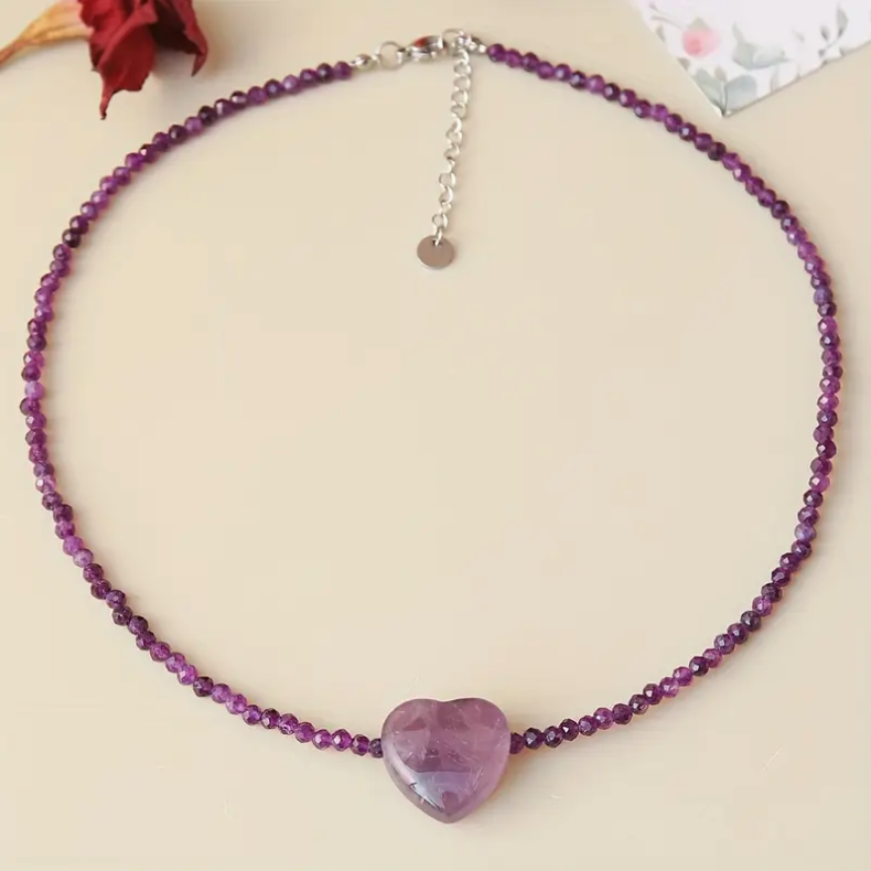 Amethist Ketting met Hart