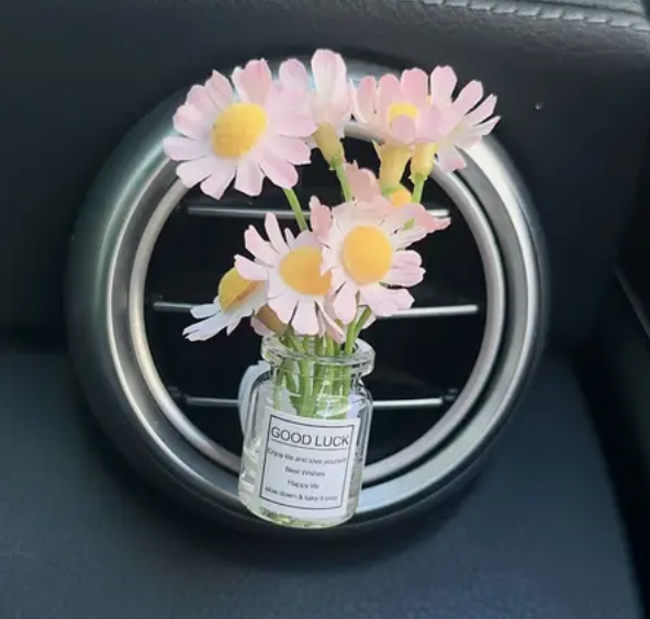 Roze Bloem Luchtverfrisser Auto Clip